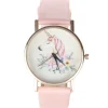 Femme Montre licorne fille rose