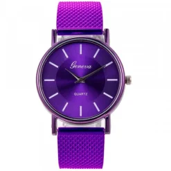 Femme Montre pas chère femme violet bracelet silicone