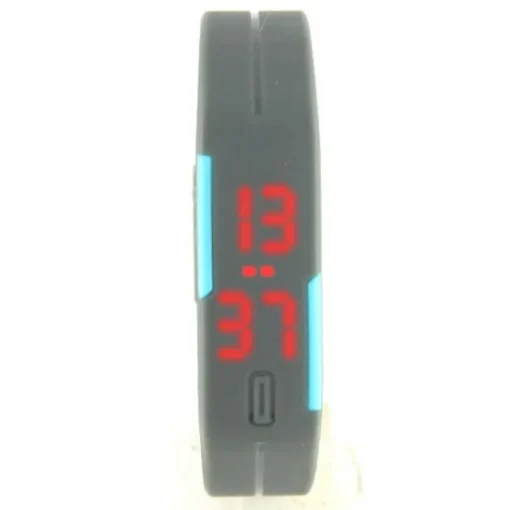 Femme Montre pas chère gris digitale LED grise dateur futuriste silicone