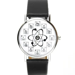 Femme Montre pas chère noir tableau périodique des éléments