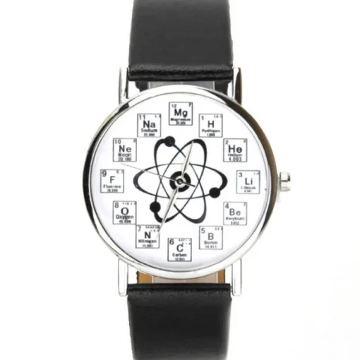 Femme Montre pas chère noir tableau périodique des éléments