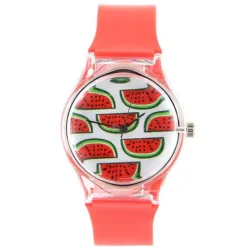 Femme Montre pas chère pasteque fruit bracelet plastique rouge