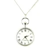 Femme Montre pendentif argenté pas cher chiffre romain + chaine de cou