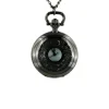 Femme Montre pendentif noir style gousset motif floral fleur vintage