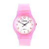 Femme Montre plastique enfant femme pas chère transparent rose