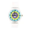 Femme Montre transparente cadran bleu jaune violet Willis pas chère enfant