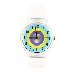 Femme Montre transparente cadran bleu jaune violet Willis pas chère enfant