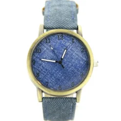 Femme Montre unisexe bleu style matière pantalon jean's
