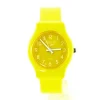 Femme Montre Willis pas chère plastique jaune numéros blancs