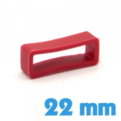 Passant de Bracelet Montre Silicone 22 mm Rouge foncé
