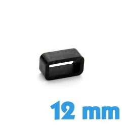 Passant de bracelet Silicone Noir 12 mm