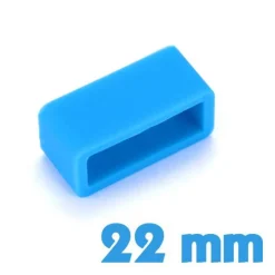 Passant montre large en silicone bleu