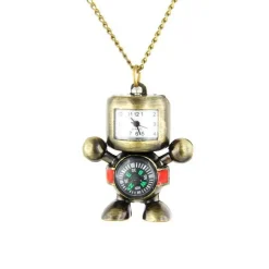 Femme Pendentif montre robot pas cher boussole vintage + chaine