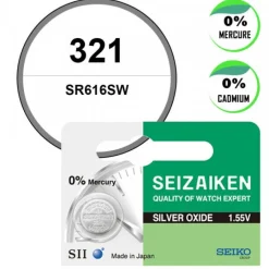 Pile 1,55 V oxyde d'argent 321 Seiko montre