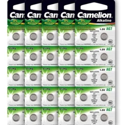 50 Piles 1,5 V AG7 alcaline de montre