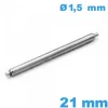 Pompe à ressort à l'unité pour bracelet montre 21mm  d :1,5 mm Non téléscopique épaulement simple Suisse