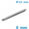 1 Pompe à ressort  bracelet montre 8 mm Non téléscopique épaulement simple diam : 1,5 mm qualité Suisse