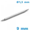 Springbar à ressort fermoir 9 mm d :1,3 mm épaulement double Téléscopique