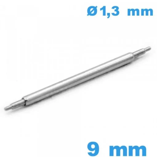 Springbar à ressort fermoir 9 mm d :1,3 mm épaulement double Téléscopique