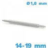 1 Springbar à ressort pour montre 14 à 19 mm Téléscopique diam : 1,8 mm