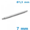 Springbar à ressort pour bracelet montre 7mm diam : 1,3 mm épaulement simple A petite pointe