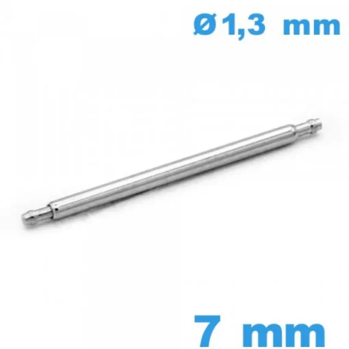 Springbar à ressort pour bracelet montre 7mm diam : 1,3 mm épaulement simple A petite pointe