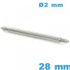 Springbar à Ressort pour Bracelet Montre 28 mm diam 2 mm