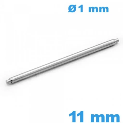Tige à l'unité pour montre 11 mm ISOSWISS diam : 1 mm Non téléscopique épaulement simple Suisse