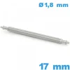1 Tige à ressort  pour montre 17 mm Téléscopique épaulement simple diam : 1,8 mm qualité Suisse
