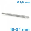 1 Tige à ressort Téléscopique 16 à 21 mm pour bracelet montre diam : 1,8 mm