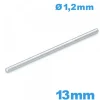 Tige droite longue de 13mm de montre acier