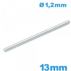 Tige droite longue de 13mm de montre acier
