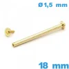 Tige fermoir  à rivet à visser 18 mm pour bracelet de montre