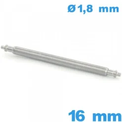 1 Tige ISOSWISS réparation montre 16 mm Téléscopique épaulement simple diam : 1,8 mm qualité Suisse