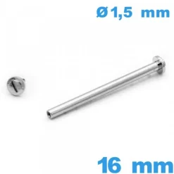 Tige 16mm Argenté fermoir à rivet  à vis Argenté pour bracelet