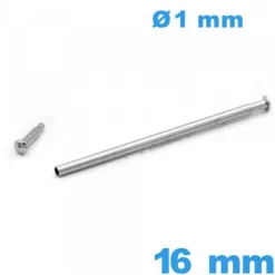 Tige pour Bracelet de Montre 16 mm cylindrique avec Capuchon Pression