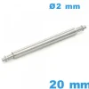 Tige pour Bracelet Montre 20 mm diamètre 2 mm Rainure Simple