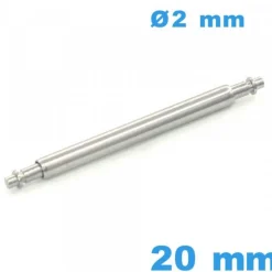 Tige pour Bracelet Montre 20 mm diamètre 2 mm Rainure Simple