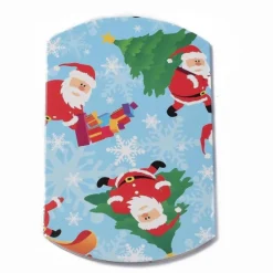 étui bleu ciel carton pour noël avec imprimé fête de noël