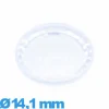 Verre à facettes saphir Circulaire Plastique 14,1 mm montre