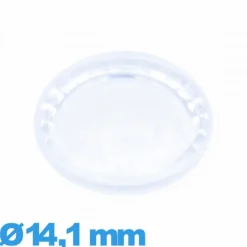 Verre à facettes saphir Circulaire Plastique 14,1 mm montre