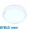 Verre 18,0 mm à facettes saphir montre en Plastique Circulaire