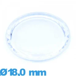 Verre 18,0 mm à facettes saphir montre en Plastique Circulaire