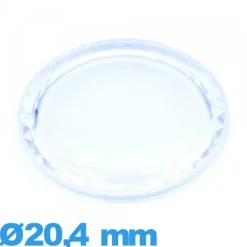 Verre 20,4 mm à facettes saphir de montre en acrylique Circulaire