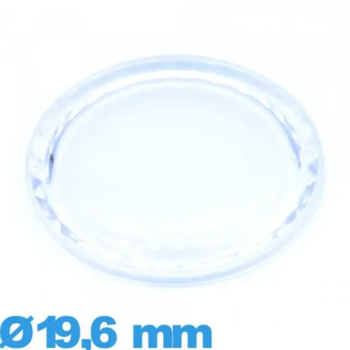 Verre 19,6 mm à facettes saphir Circulaire de montre en acrylique