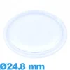 Verre 24,8 mm à lèvres Circulaire de montre en plexiglas