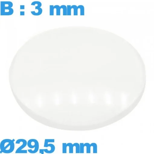 Verre 29,5 mm avec base bombé montre verre minéral circulaire