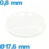 Verre 17,6 mm bombé circulaire montre verre minéral