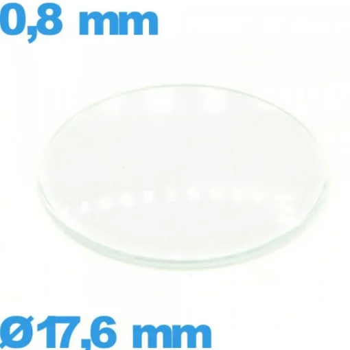 Verre 17,6 mm bombé circulaire montre verre minéral
