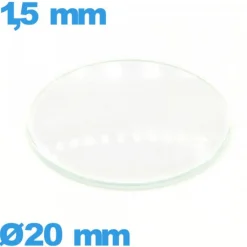 Verre 20 mm bombé circulaire montre verre minéral